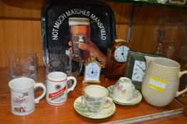 Beer Glasses, Jugs, Clocks, etc.