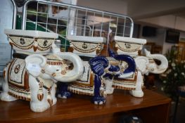 Three Elephant Planters