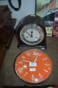Metamec Wall Clock and a Bakelite Mantel Clock