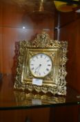 Decorative Brass Mantel Clock with Manual Movement