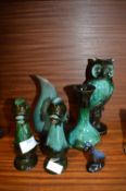Canadian Pottery Vases and Bird Figures