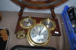 Reproduction Ships Clock plus Barometers, etc.