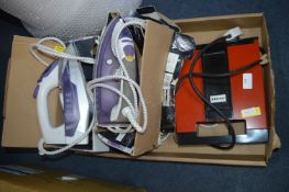 Steam Irons and a Tefal Sandwich Toaster