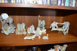 Five Tuskers Elephant Figures Including a Musical