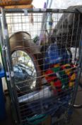 Cage Lot of Household Goods; Blankets, Mops, Toast