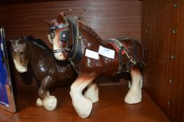 Two Pottery Shire Horses
