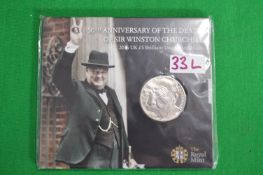 Royal Mint 2015 UK £5 Winston Churchill Fine Silver Coin
