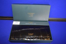 *Osprey London Black Leather Matinee Purse