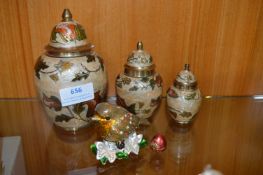 Cloisonne Decorative Ginger Jars plus Enamel Robin