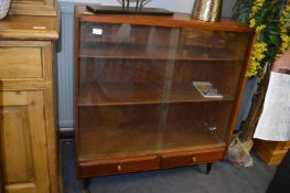 Teak Glazed Front Retro Bookcase
