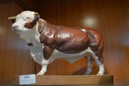 Beswick Hereford Bowl on Wooden Stand