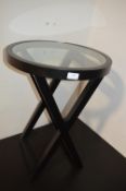 Black Ash Circular Gas Topped Coffee Table