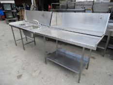 *Dishwasher Side Table and Sink Unit with Upstand to Rear, and Undershelves