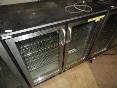 *Gamko Stainless Steel & Black Undercounter Double Door Bottle Cooler