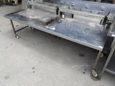 *Stainless Steel Mobile Preparation/Appliance Table 210x70cm