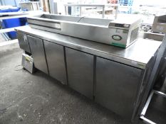 *Stainless Steel Refrigerated Preparation Counter over Four Cupboards