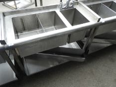 *Back of Bar Insulated Segregated Sink Unit and Waste Sink with Undershelf and Bottle Holder