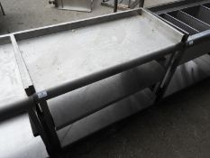 *Back of Bar Stainless Steel Preparation Table with Upstand to Rear and Sides, and Two Undershelves