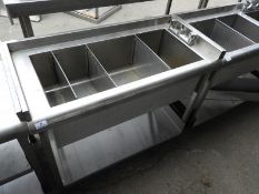 *Back of Bar Insulated Stainless Steel Segregated Sink Unit 100x50cm