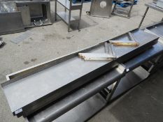 *Three Stainless Steel Wall Shelves 180x30cm with Five Brackets