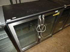 *Gamko Stainless Steel & Black Undercounter Double Door Bottle Cooler