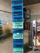 10 x Glass Fries Racks 500/500mm - Mixure of glasses held within crate. 16's, 25's, 36's, 49's