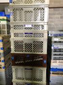 10 x rectangle glass crates with and without inserts. Mixure of glasses held. 20's, 24's, 28's, 40's