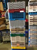 10 x Glass Racks - Mixure of glasses held. 16's, 20's, 25's, 36's and 49's Collection From