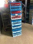 10 x Glass Fries Racks 500/500mm - Mixure of glasses held within crate. 16's, 25's, 36's, 49's