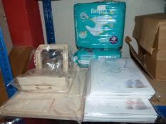 *2 Packs of Pampers, 2 Packs of Baby Bags, and a T