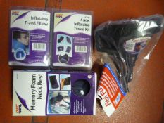 *Memory Foam Neck Rest, 2 Inflatable Travel Pillow