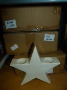 *Three Ceramic Star Candle Holders