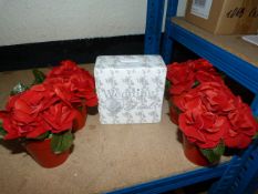 *Wedding Fund Money Box and 4 Pots of Artificial F