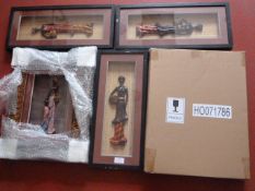*5 Framed Ethnic Figurines