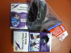 *Memory Foam Neck Rest, Inflatable Travel Pillow a
