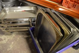 *4 Chaffer S/S Stands and 12 S/S Food Trays