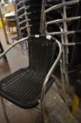 8 Aluminium Framed Woven Plastic Cafe Chairs