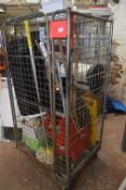 Cage Lot Including Cleaning Products, Dustpan & Br