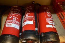 *Three Empty Water Fire Extinguishers