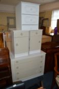 White Bedroom Furniture; Four Drawer Chest, and Th
