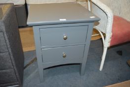 Grey Two Drawer Bedside Cabinet