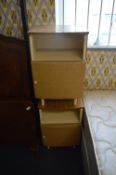 Pair of Basket Weave Bedside Cabinets
