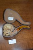 Meerschaum Pipe in the Form of a Hand Holding a Sk
