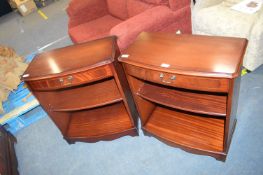 Pair of Mahogany Bow Front Bookcases