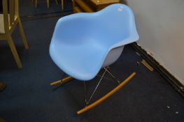 Blue & Chrome Rocking Chair