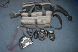 Canon EOS100F and EOS500 Cameras, plus Case