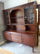 Mahogany Welsh Dresser with Glazed Cupboard Doors