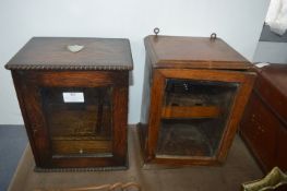 Two Victorian Oak Smokers Cabinets