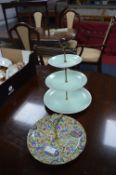 Two Vintage Pottery Cake Stands