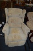 Electric Reclining Chair with Oatmeal Upholstery